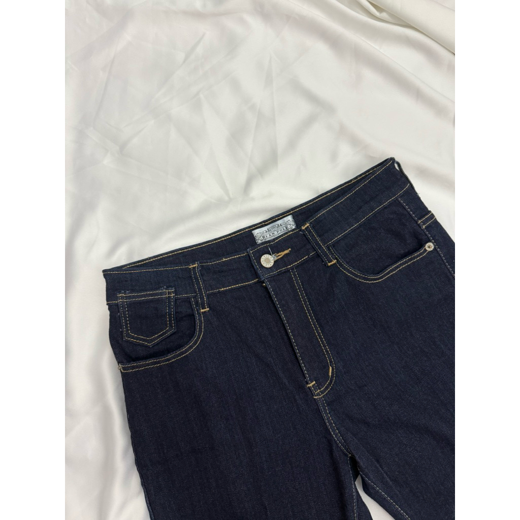 Preloved Celana Dark Jeans Flare Bean pole Garment || Celana panjang jeans wanita cutbray