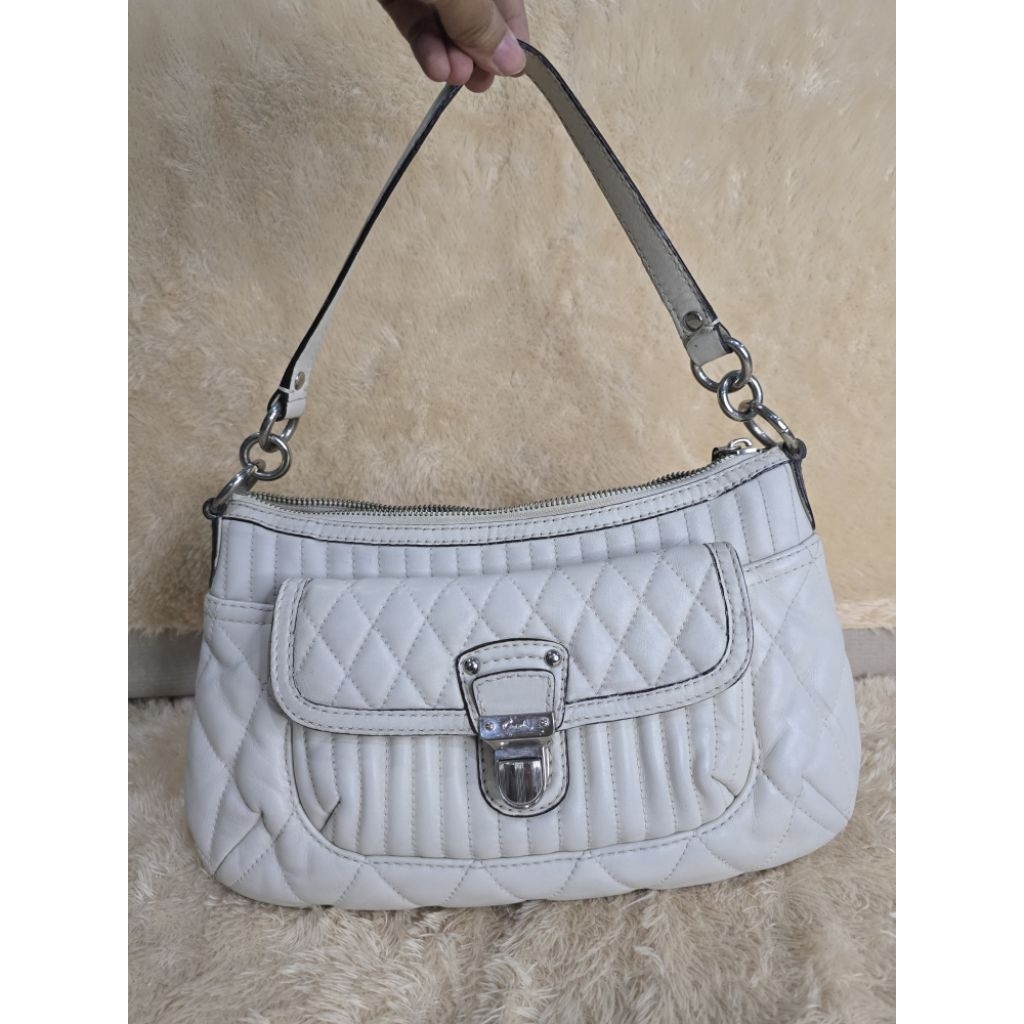 Tas Pl coc tas shoulder putih kulit sapi asli