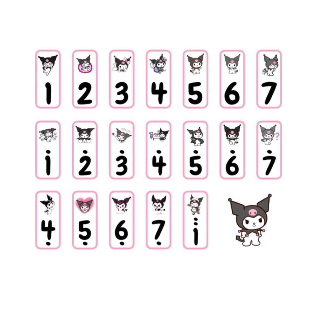 

Stiker Not Angka Pianika Karakter Lucu / Stiker Not Pianika Full Color Waterproof / Little Kim'S Shop