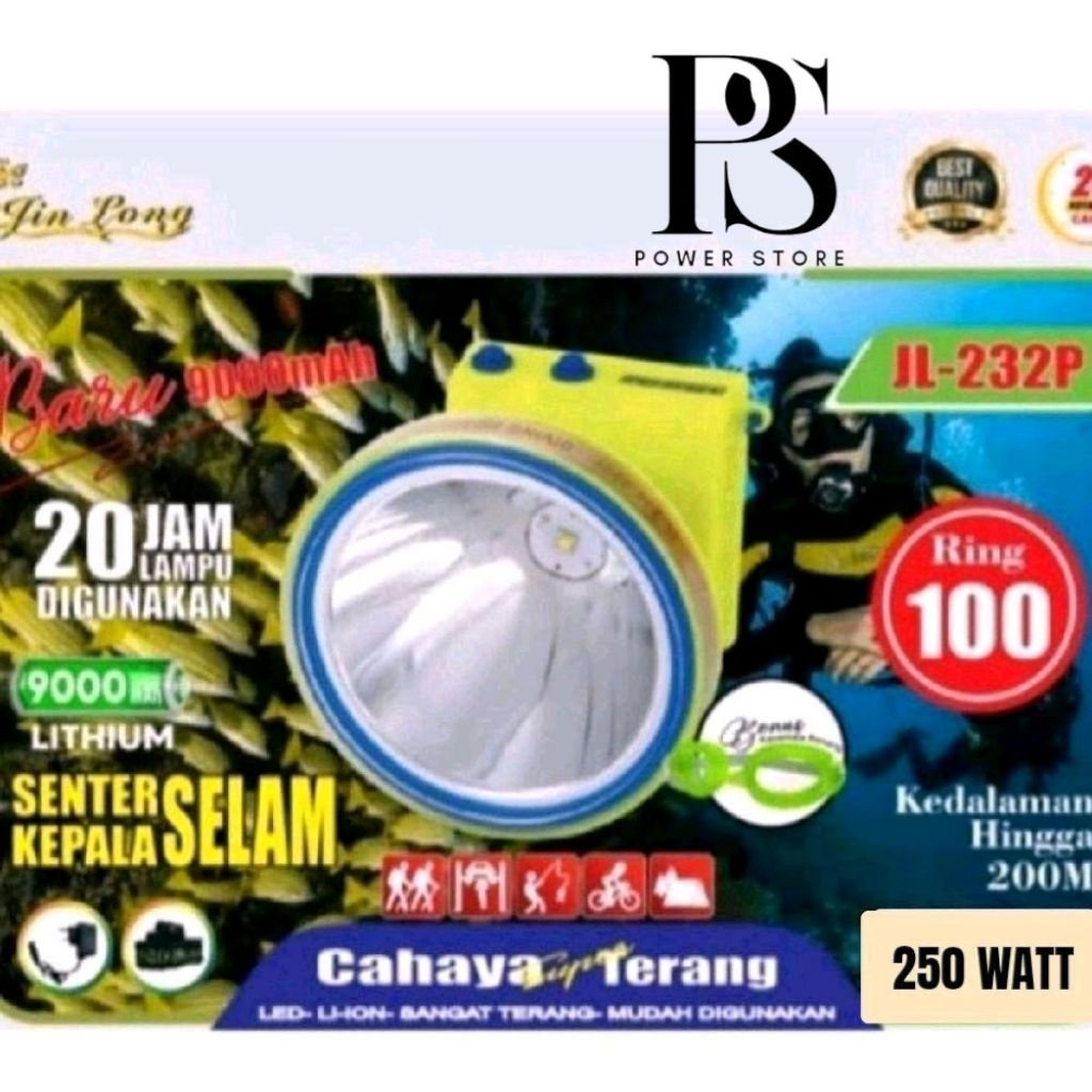 SENTER KEPALA SELAM JINLONG 250 WATT JL-232P/ JL-232L BODY ARMY