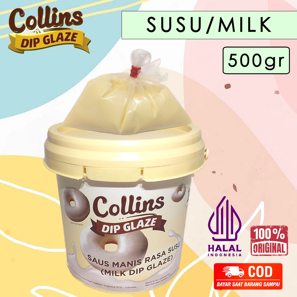 

Selai Collins Dip Glaze Rasa Susu 500gr | Saus Manis Pasta Selai Donat Roti Rasa Susu