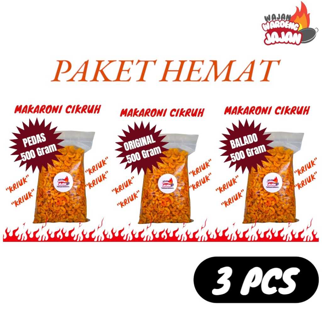 

Paket Hemat Makaroni 500 Gram 3 Pcs Varian Rasa
