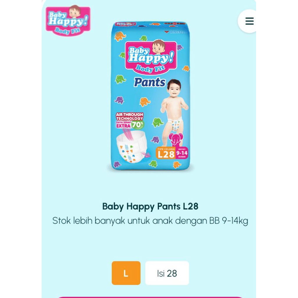 Pampers Bayi Baby Happy Pants Murah Ukuran M Tipe Celana