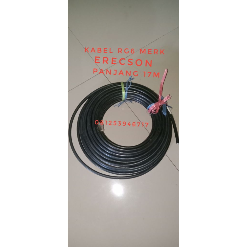 kabel RG6 merk erecson baru 50 ohm pjg 17