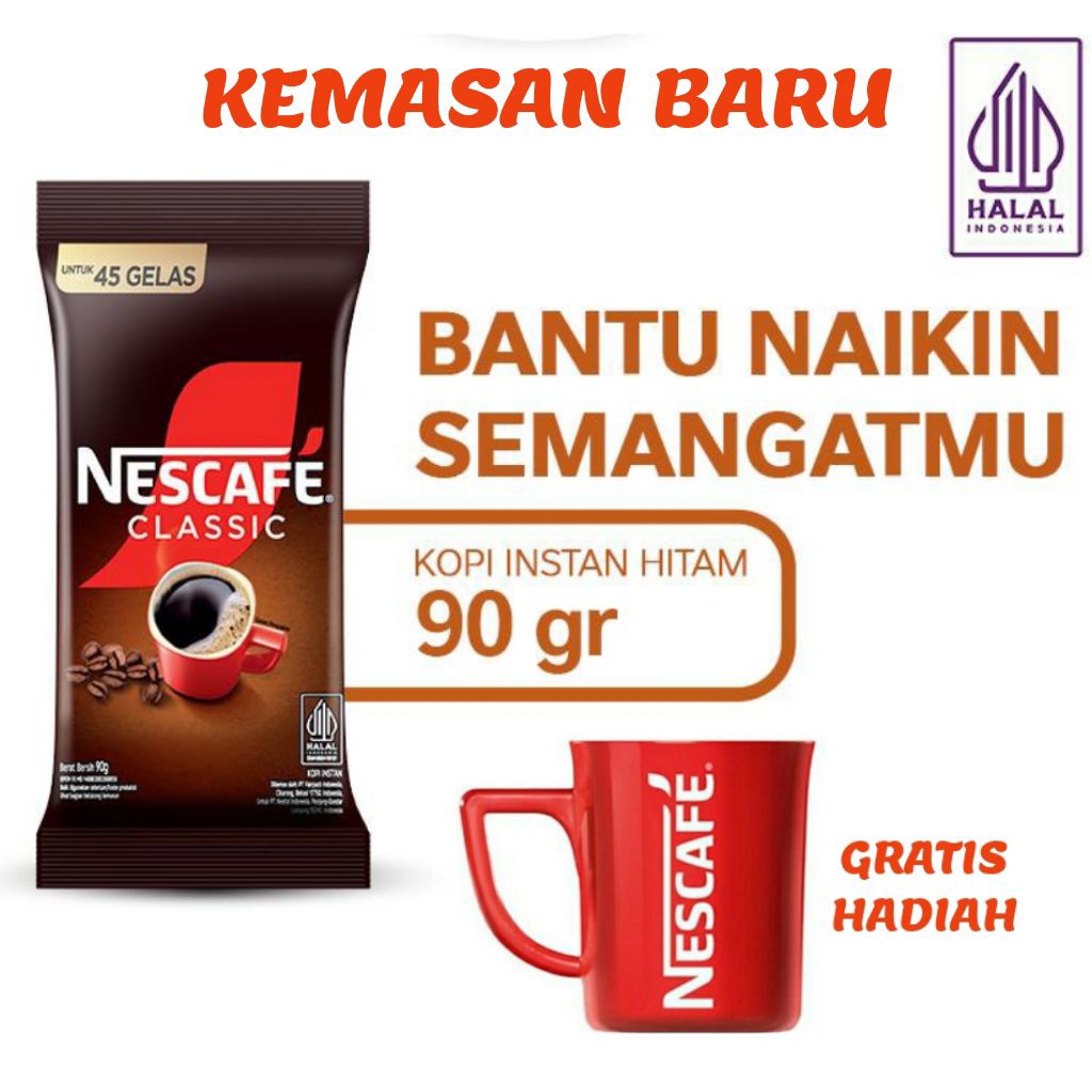 

Nescafe Classic 90gr Kopi Bubuk Instan Tanpa Ampas