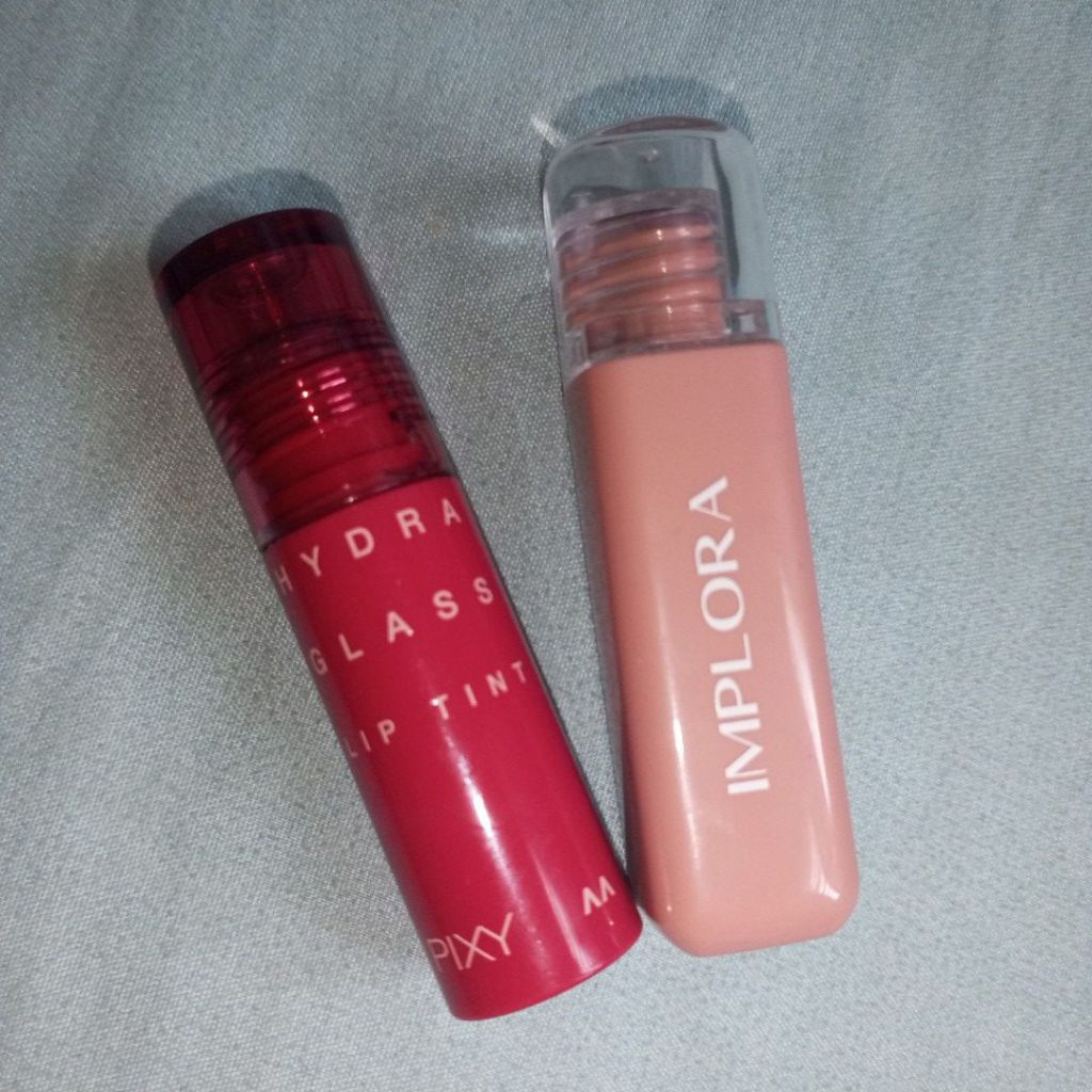 PRELOVED PL PIXY Hydra Glass Lip Tint  (shade 05 raspberry tart) & Implora Jelly Tint (shade 09 rose