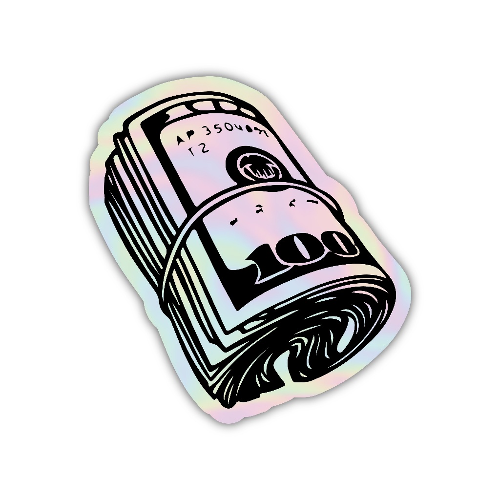 

Z304 sticker money aesthetic, stiker hologram satuan