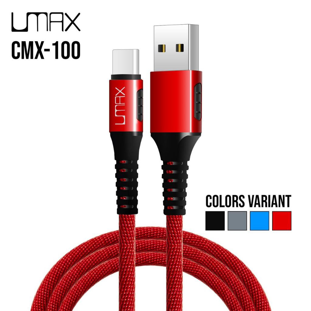 Kabel Data Umax CMX-100 3,2A (Support Fast Charging)(Bahan Metal Nylon)