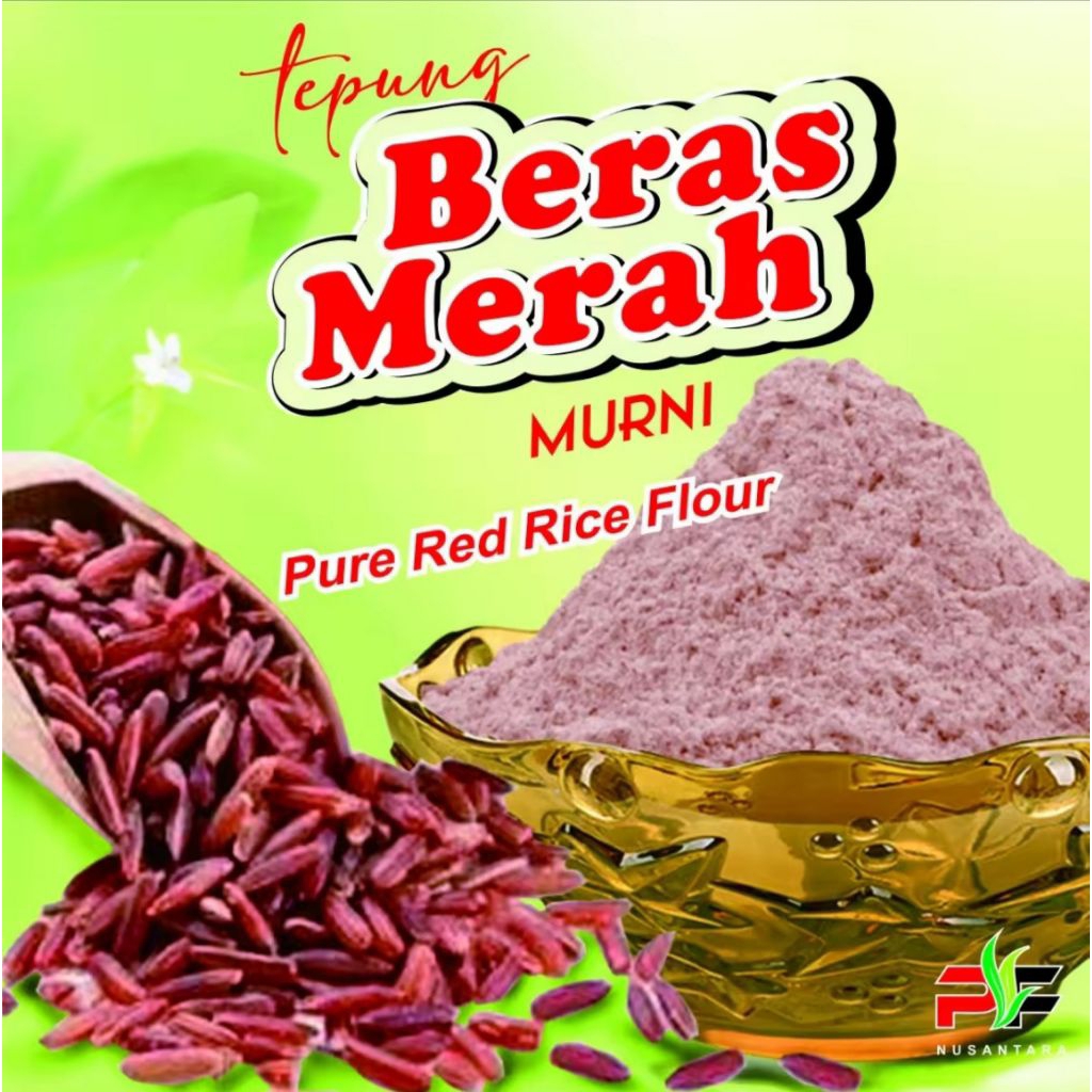 

Tepung beras merah/beras merah/tepung beras/red rice flour.