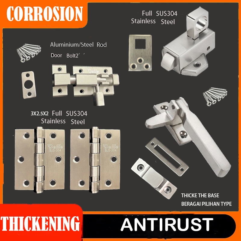 IOP Paket Perlengkapan Jendela Kayu DELILE / Satu Set Engsel / Hak Angin / Slot Kunci / Rambuncis