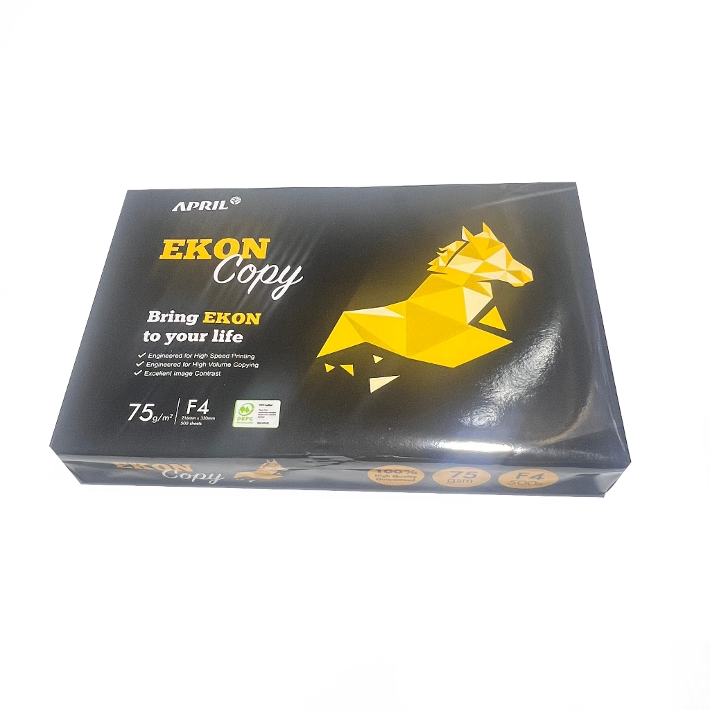 

April Ekon Copy Kertas F4 75gsm ( 1 Rim = 500 Lembar )