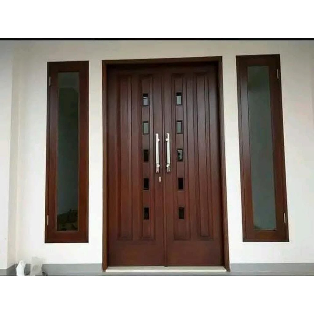 pintu kupu kupu kayu jati putih