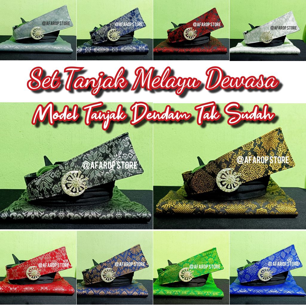 SET TANJAK MELAYU & KAIN SAMPIN SONGKET DEWASA (INSTANS) | MODEL TANJAK KOMBINASI DENDAM TAK SUDAH