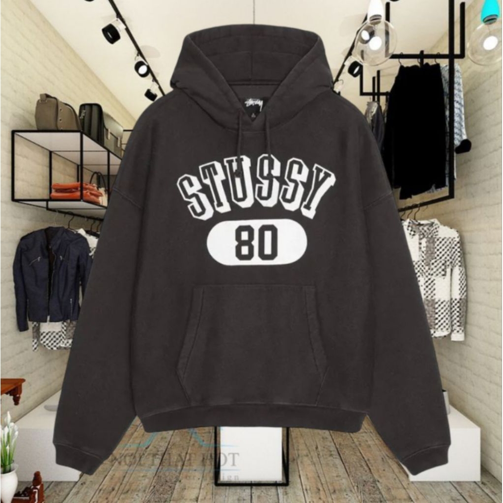 Stussy 80 Relaxed hoodie - Washed Black
