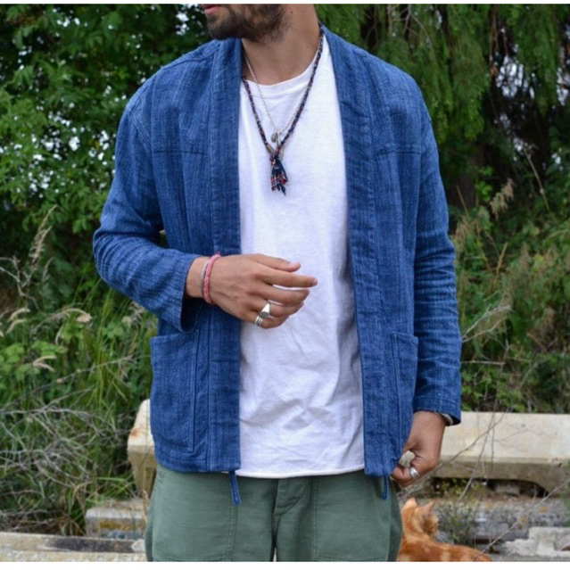 BIN’S Cardigan Bahan Jeans Unisex Pria Dan Wanita