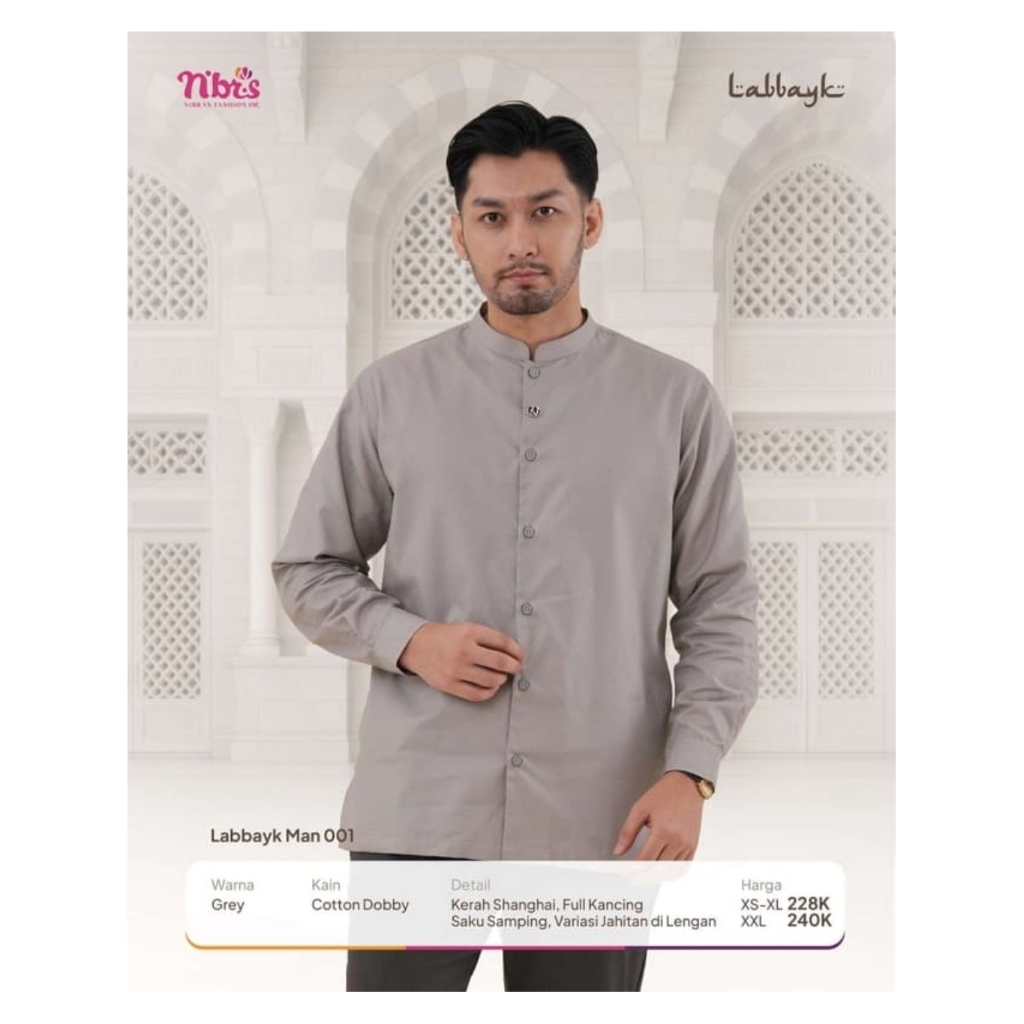 NIBRAS LABBAYK MEN KOKO DEWASA LENGAN PANJANG NIBRAS