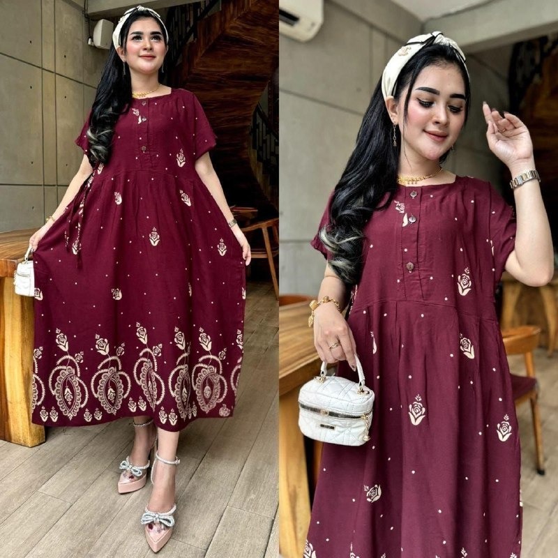 Daster Chibi Tulip Bandung Busui Bahan Rayon Grade A Motif Kekinian Terlaris