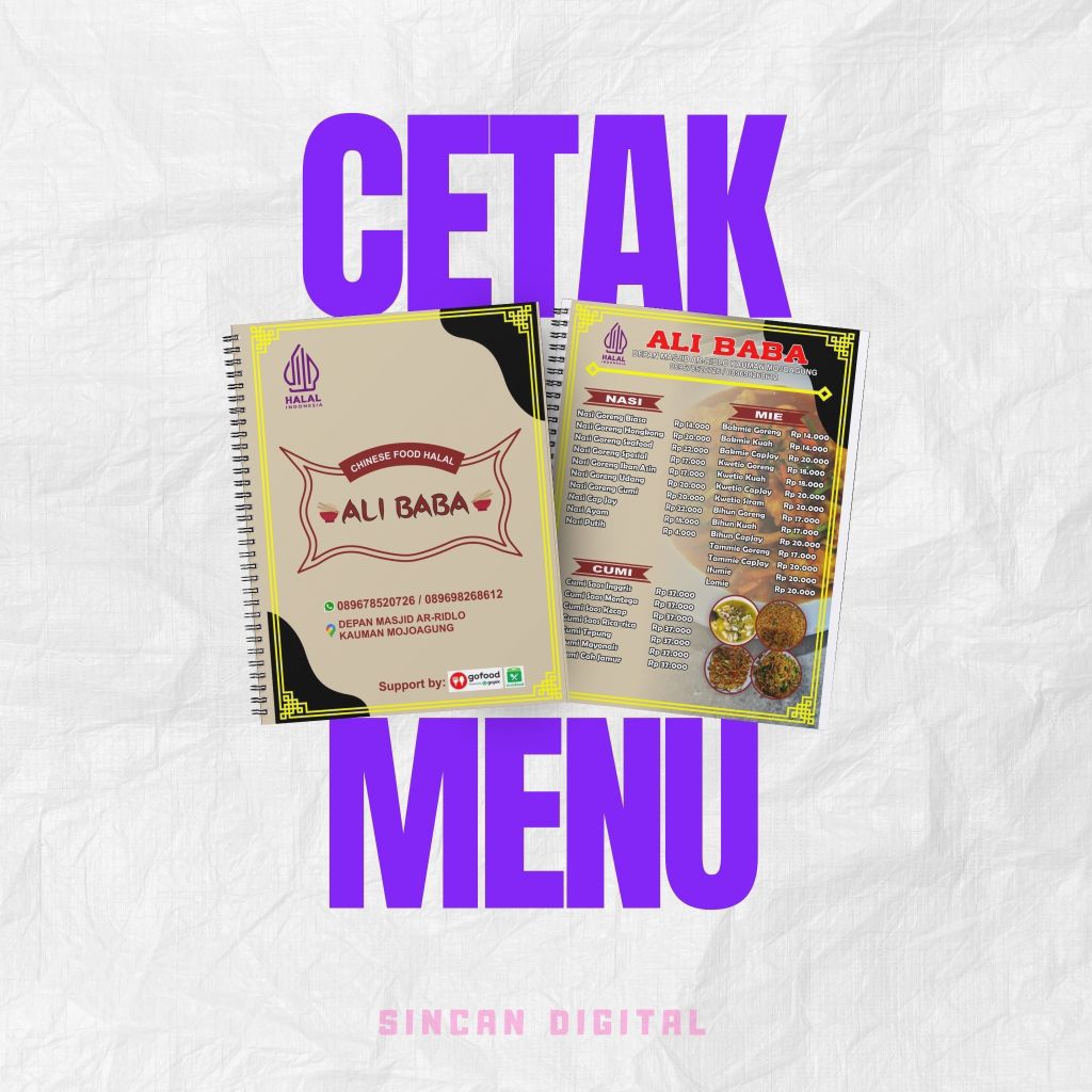 Cetak Menu, Custom Daftar Menu, Daftar Menu Restaurant
