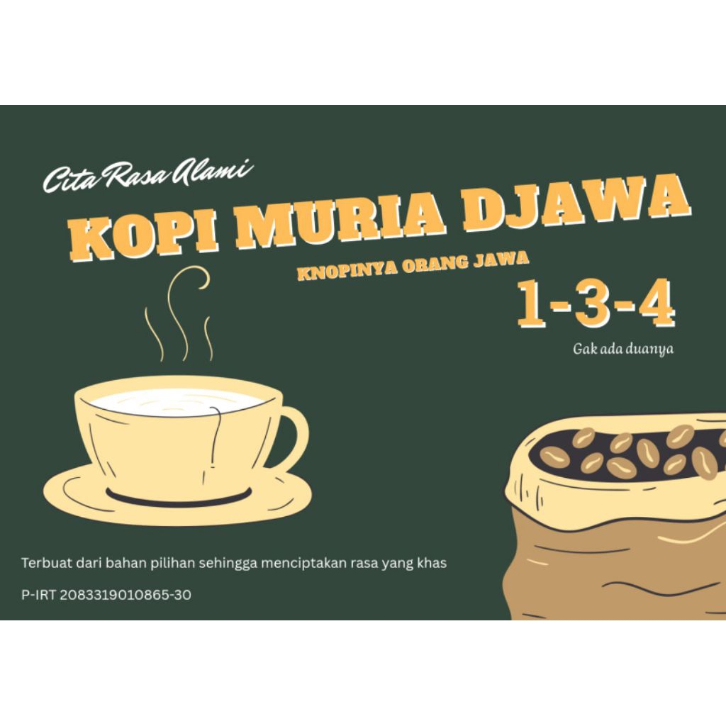 

Kopi Bubuk Lokal Muria 1kg