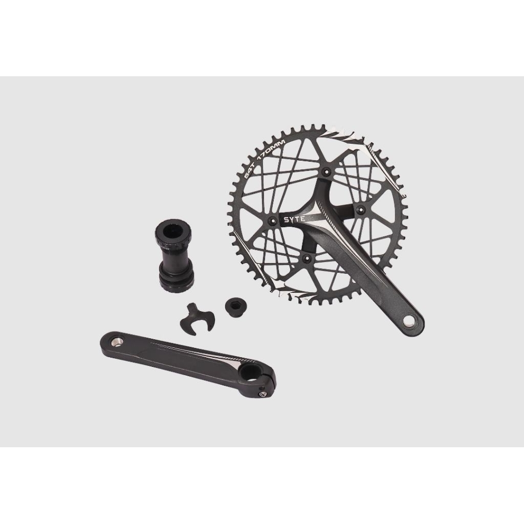 Crank Set Gear Gir Sepeda 54T Alloy SYTE ST-M123 Include BB HT2 Single Balap Lipat Fixie Minion MTB 