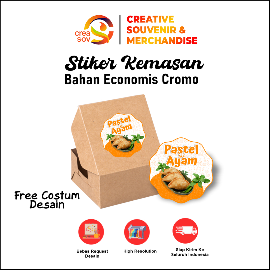 

Creasov - Cetak Label Kemasan ECO Cromo / Stiker Logo Olshop / Makanan / Custom Termurah