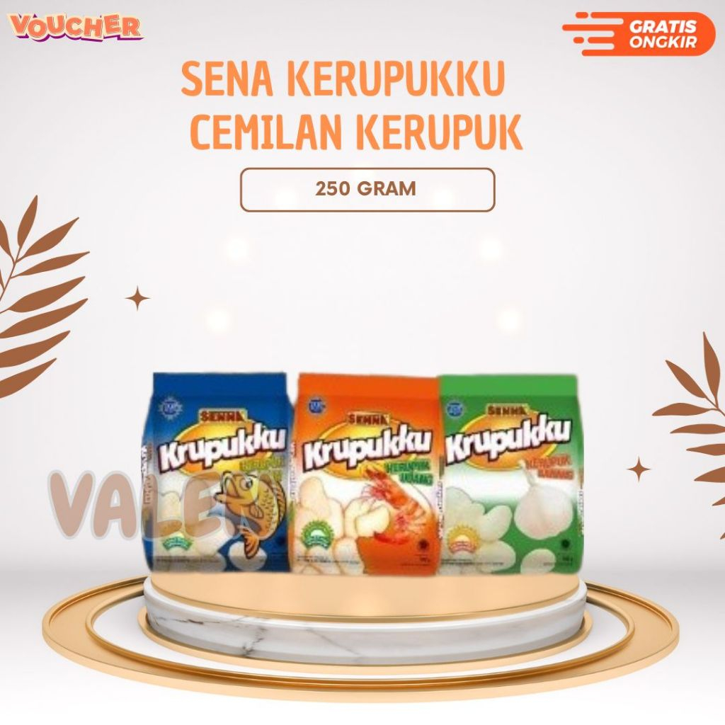 

SENNA Krupukku 250g (3 VARIAN : Ikan / Bawang / Udang) Camilan Kerupuk