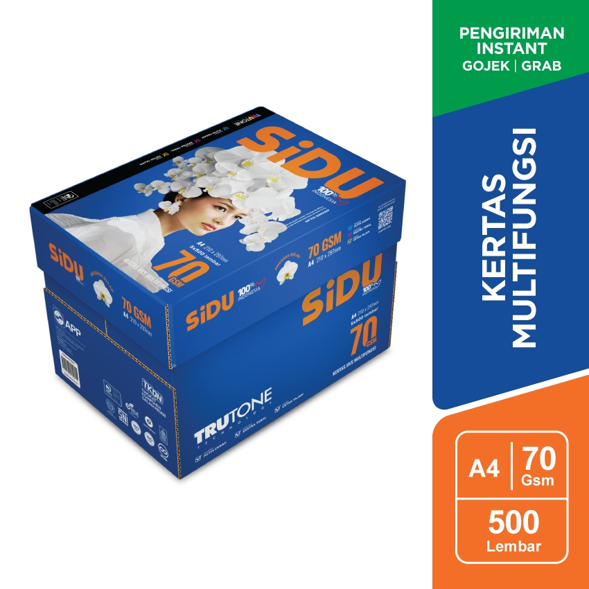 

[INSTANT JABODETABEK] SiDU Kertas Fotocopy 70 GSM A4 - 1 Boks = 5 Rim