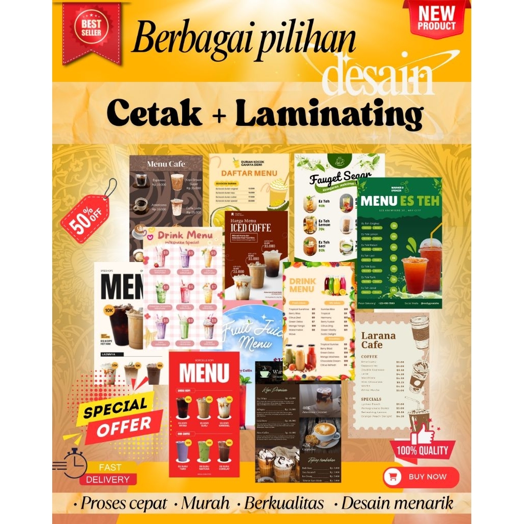 

CETAK MENU MINUMAN FREE LAMINATING | DAFTAR MENU
