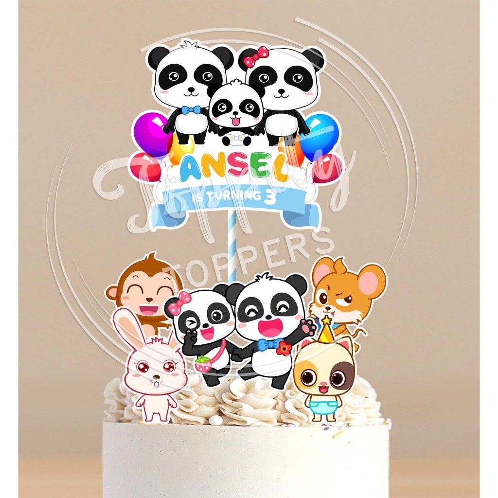 Topper cake kue ulang tahun birthday Baby bus