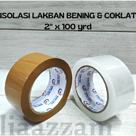

Lakban Isolasi STAR Bening/Coklat 2" x 100 yard (Jamin Rekat & Tebal)