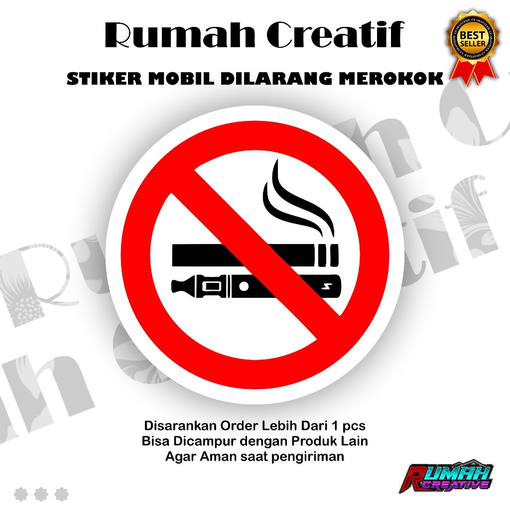 

STICKER DILARANG MEROKOK UNTUK MOBIL/STICKER CUTTING NO SMOKING AREA/STICKER SERBAGUNA GLOSSY-KECIL