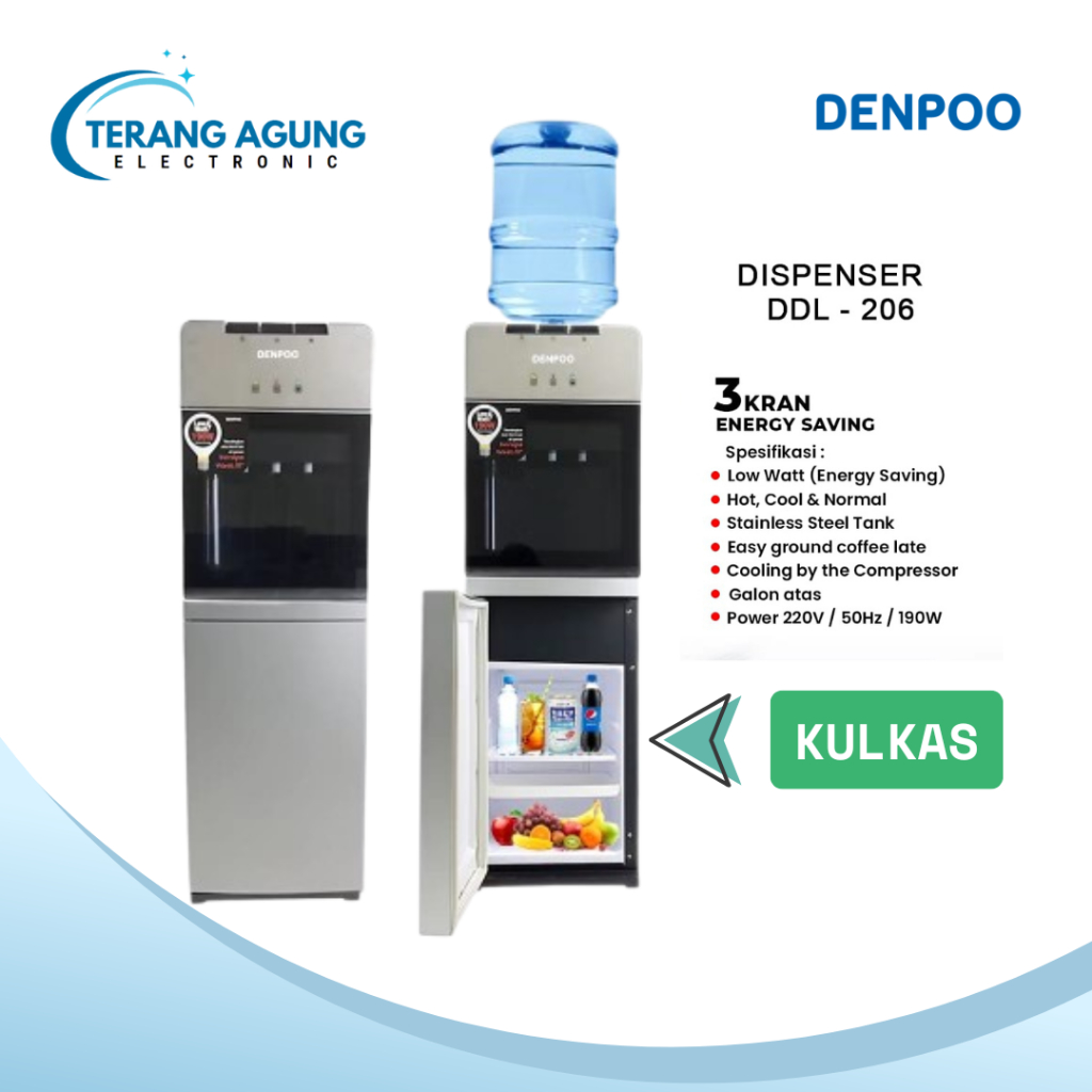 DENPOO DISPENSER DDL 206 (KULKAS BAWAH)