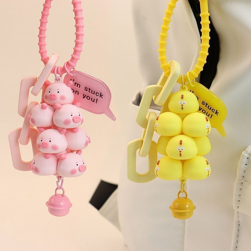 New // Lanyard Hp Lucu Anak Ayam Kuning Lucu Panda Telepon Gantungan Hp Menumpuk Pendant Boneka