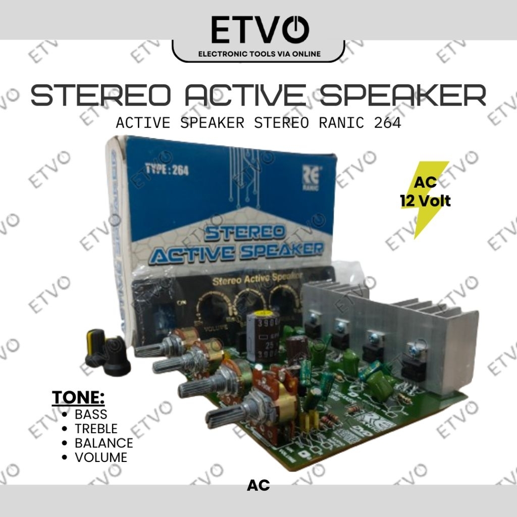 Kit Power Speaker Aktif Stereo 2x100Watt Ranic