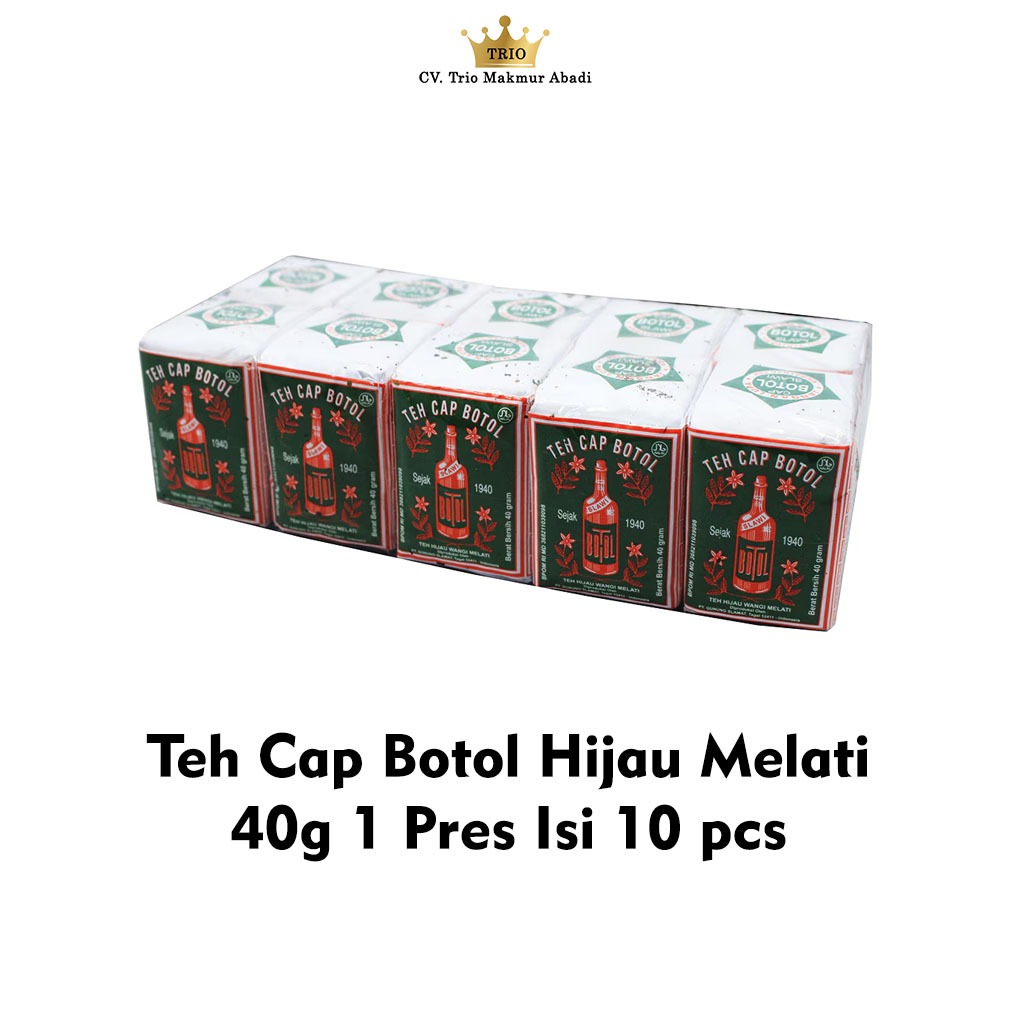 

Teh Cap Botol Hijau Melati 40g 1 Pres Isi 10 pcs