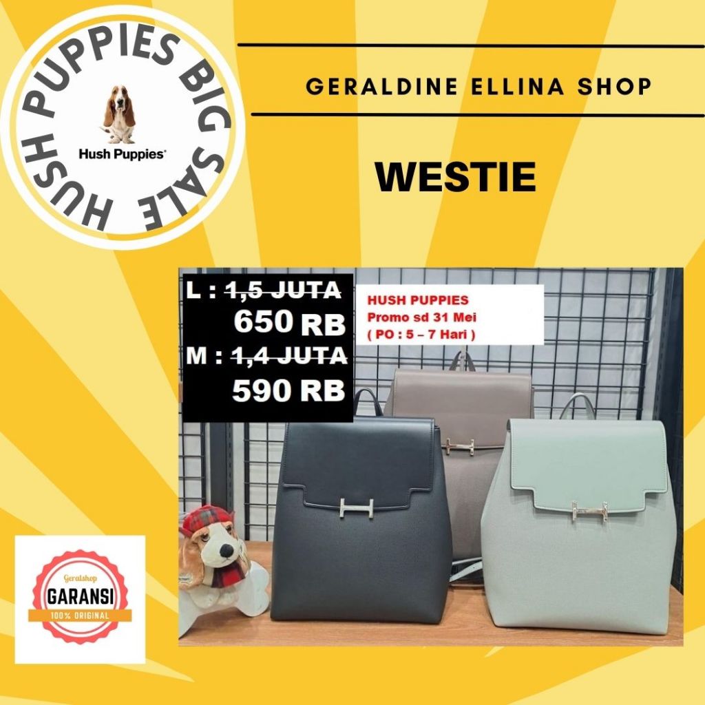 Tas backpack Hush puppies wanita sale ORIGINAL seri WESTIE