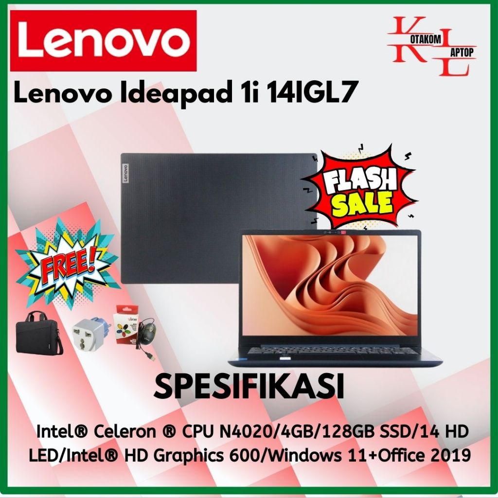 Lenovo Ideapad 1i 14IGL7 with Double Storage and Windows 11