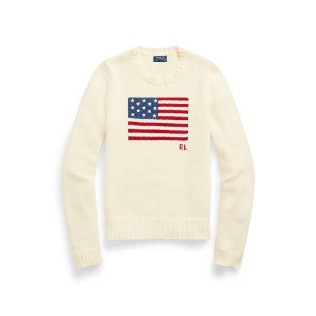 FlagCottonCrewneckSweaterRalphLauren/SweaterRalphLaurenBenderaAmerika