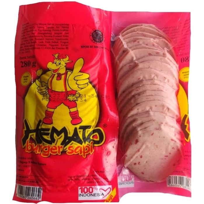 

HEMATO Beef Burger Isi 20 Pcs 280 Gram - Isian Burger