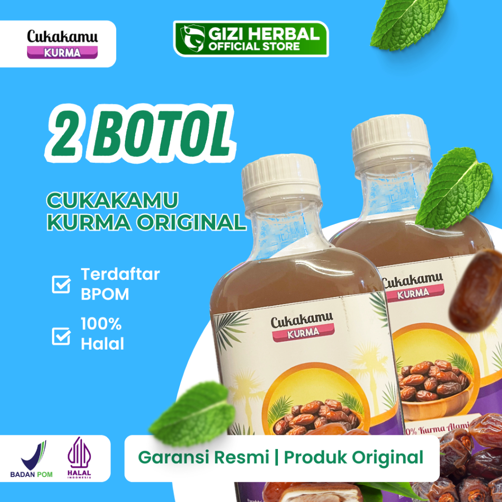 

CUKAKAMU Cuka Kurma Mencerahkan Wajah Putih Bersih Flek Hitam & Kerutan Hilang - 2 Botol