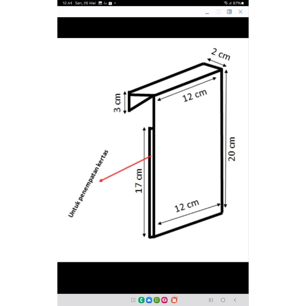 

akrilik tempat brosur 12 x 20 cm 2mm bening