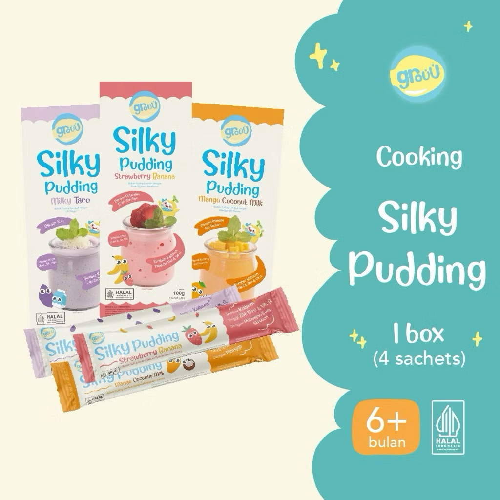

GROUU Silky Pudding - Bubuk Pudding Lembut bayi MPASI 100gr - Snack Mpasi