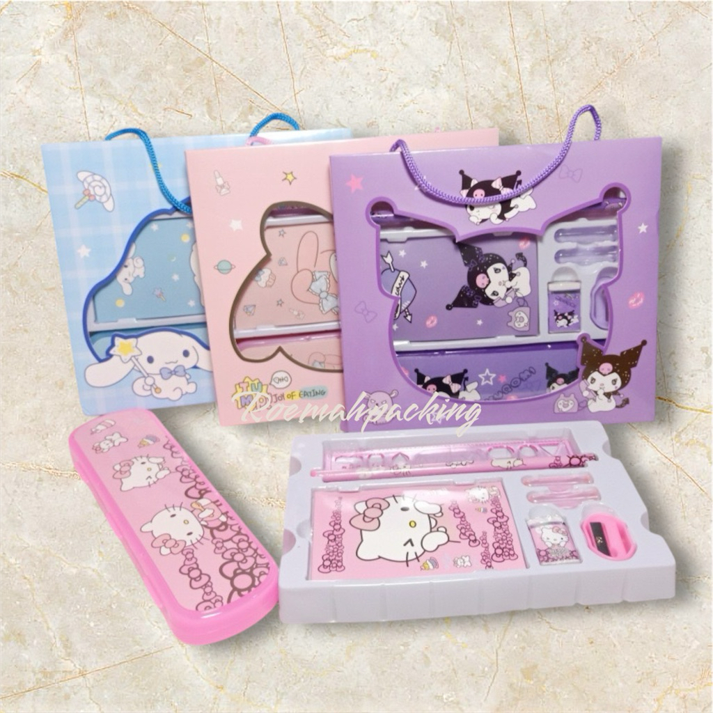 

Alat tulis set 8in1 karakter anak anak san*rio melody kuromi cinamoroll