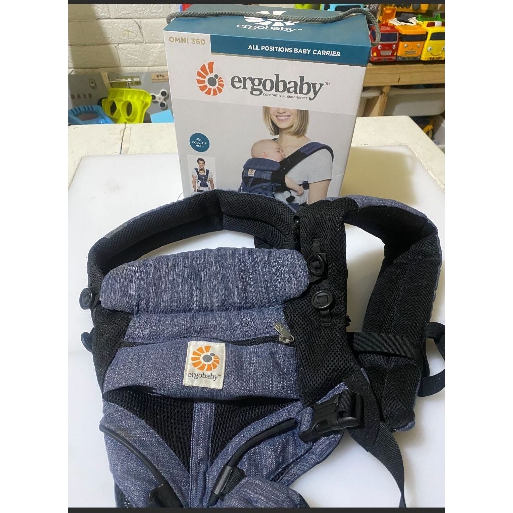 (preloved) Ergobaby omni 360 cool air mesh ORIGINAL - INDIGO WEAVE