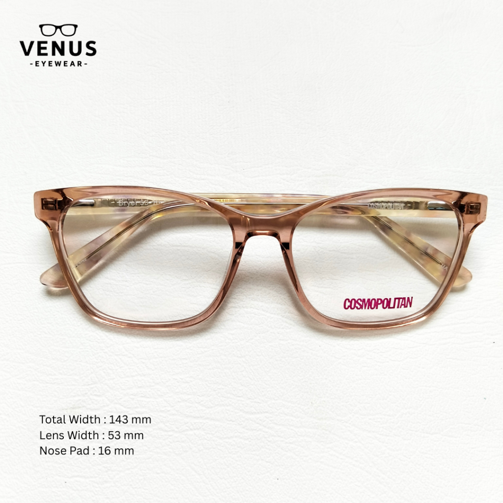 Venus Eyewear - Kacamata Coklat Muda Transparan Lensa Minus Plus Bluecromic Photocromic Blueray