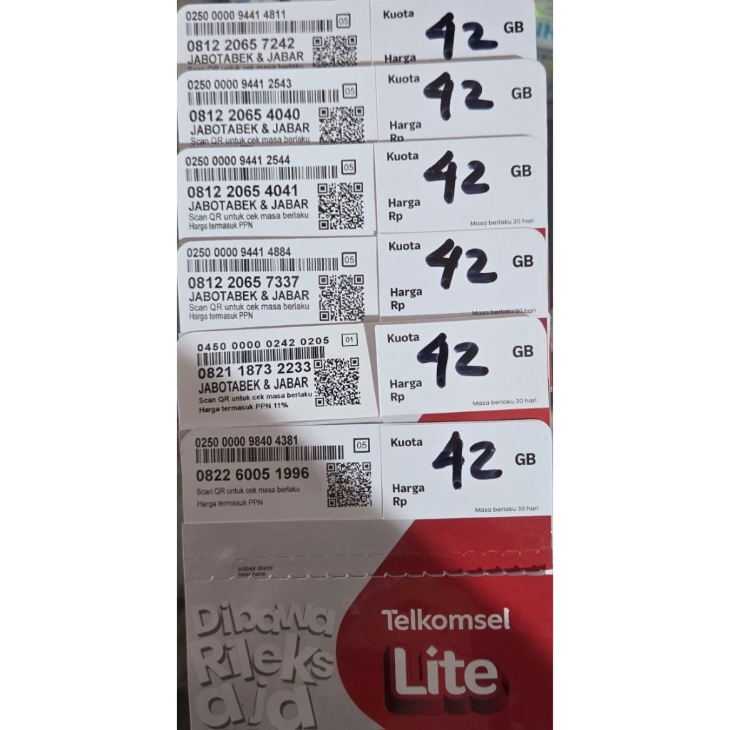 Pedana simPATI No Cantik double rapi dan urut segel bonus kuota 42gb