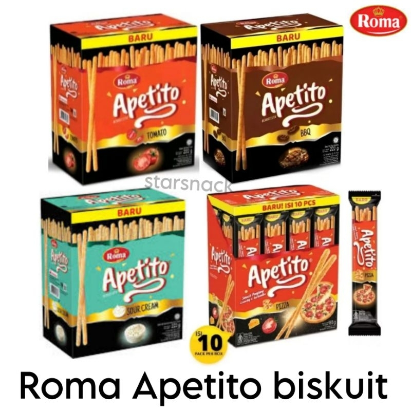

LMP - Roma Apetito Biskuit Stik BBQ Pizza Isi 10pc / Apetito Pizza