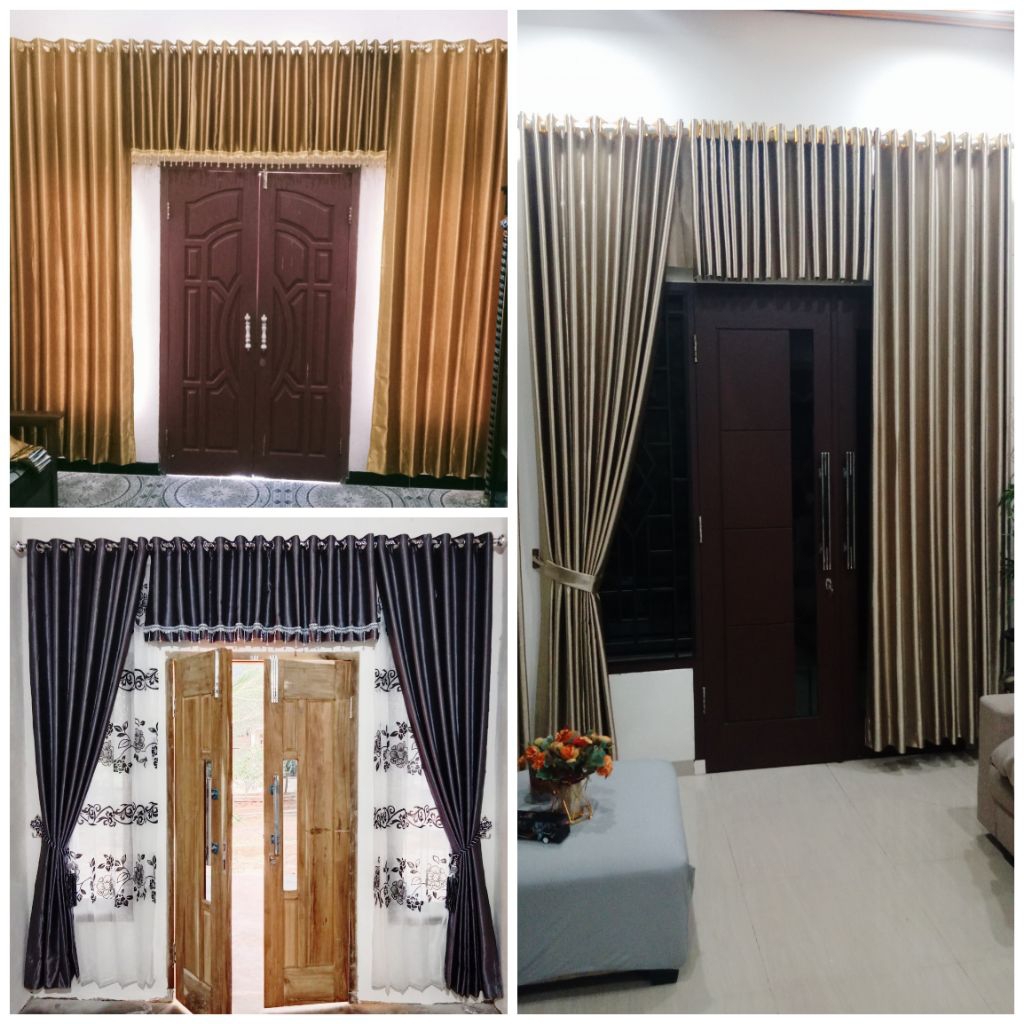 Set Gorden PONI GELOMBANG Polos blackout