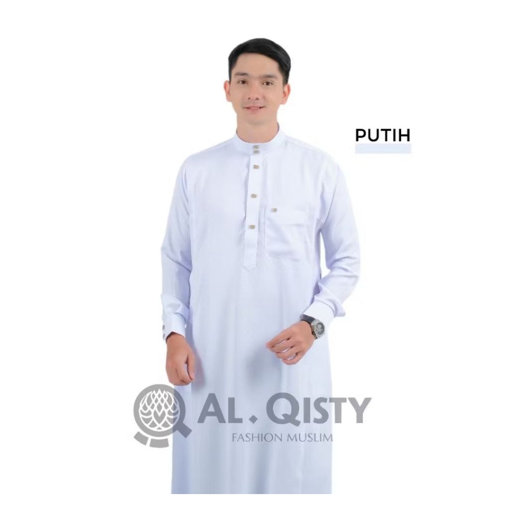 BAJU JUBBAH/GAMIS KAIN EMBOSS PUTIH POLOS UNTUK PRIA UKURAN ANAK