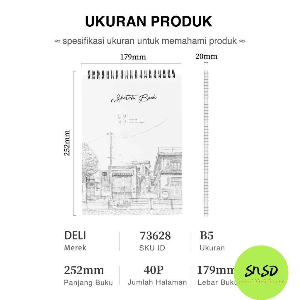 

buku sketsa & gambar B5 vertikal 40 hal Deli